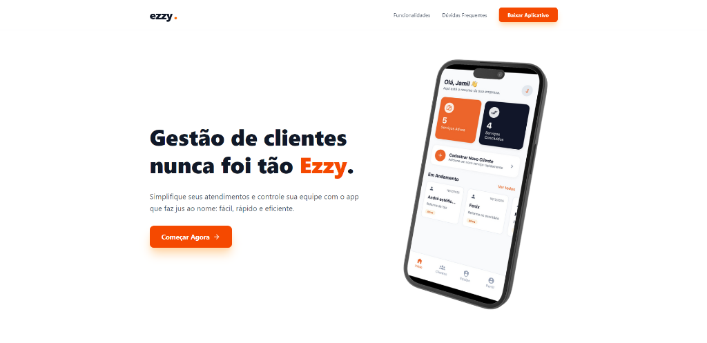 Ezzy App Landing Page
